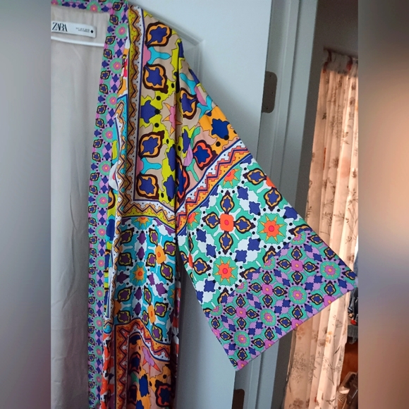 Zara Kimono Size S Multicolor Made in Morocco - Picture 3 of 6
